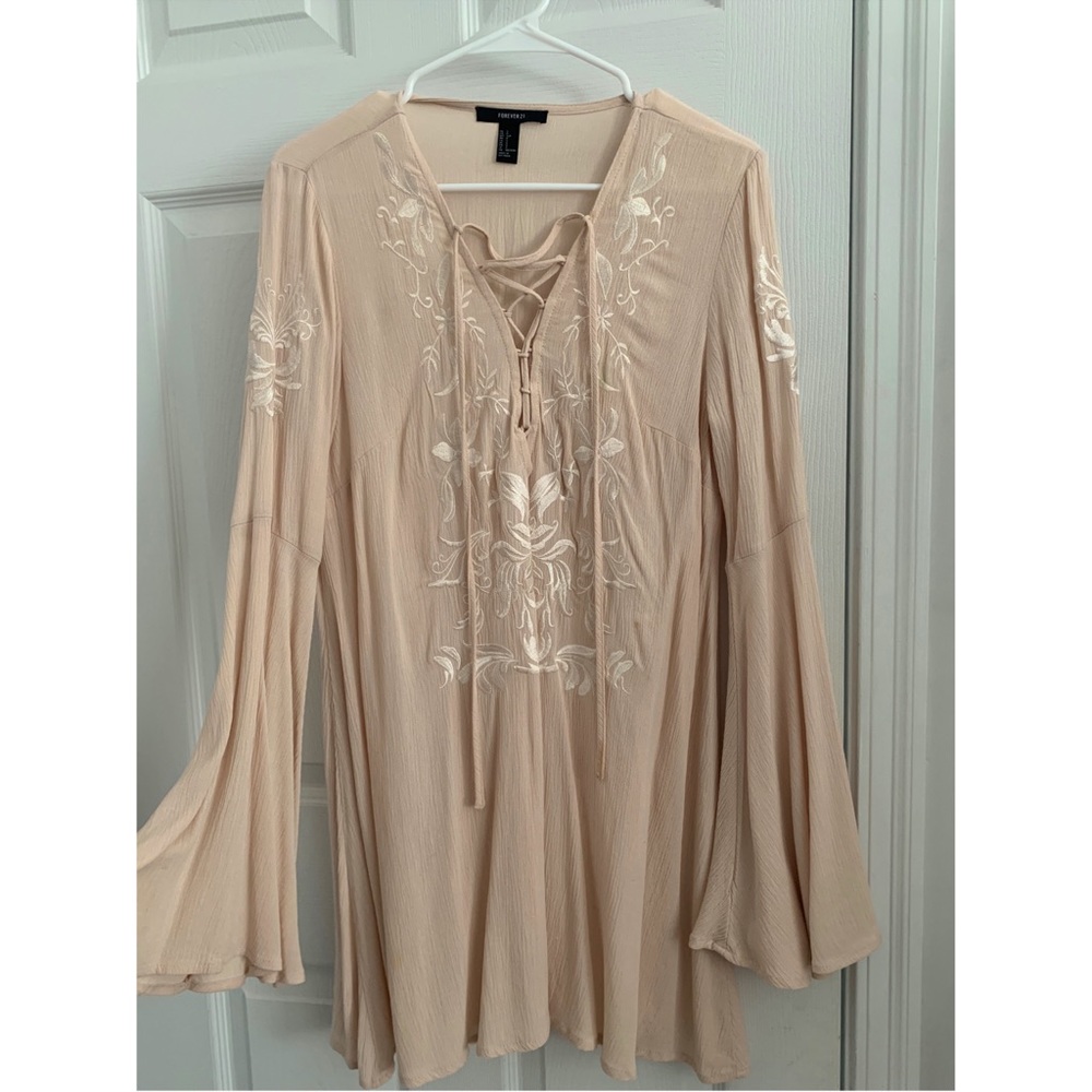 Flowy blush pink boho dress